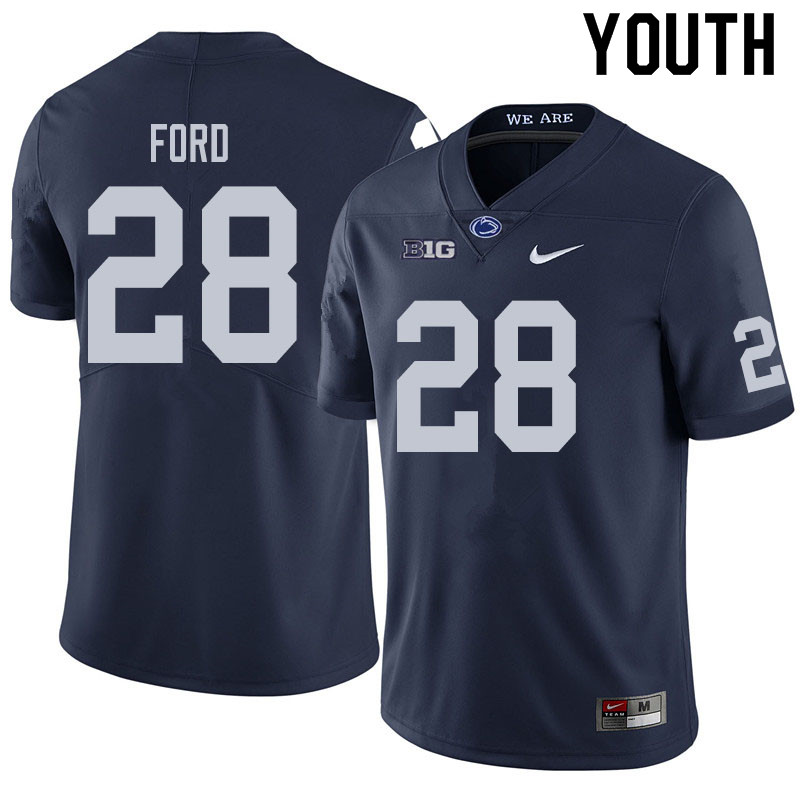 Youth #28 Devyn Ford Penn State Nittany Lions College Football Jerseys Sale-Navy